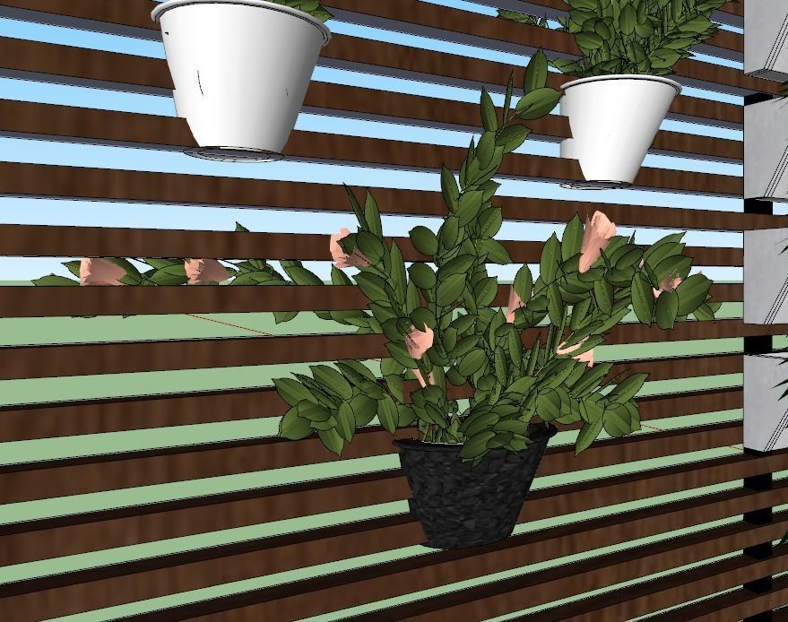 GREEN LOUVER WALL 3D model_11