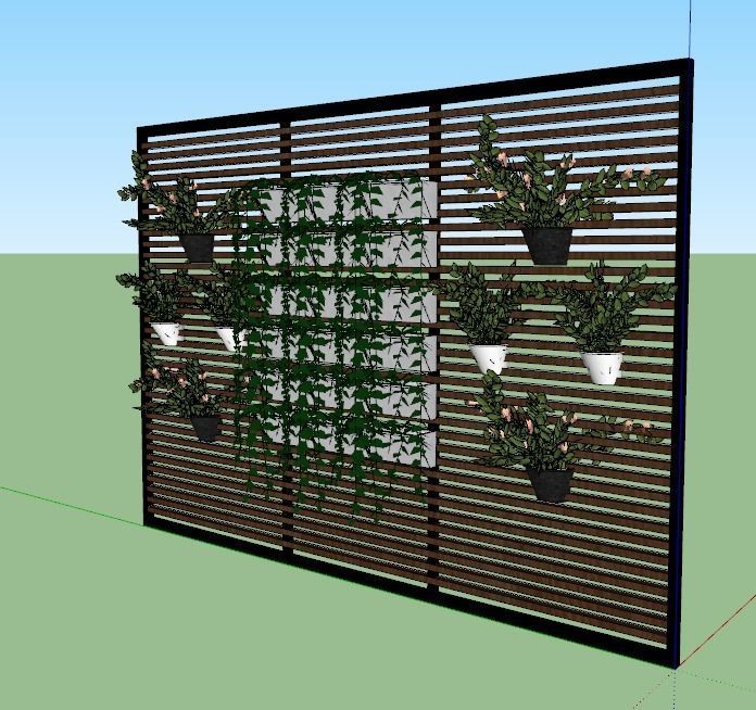 GREEN LOUVER WALL 3D model_9