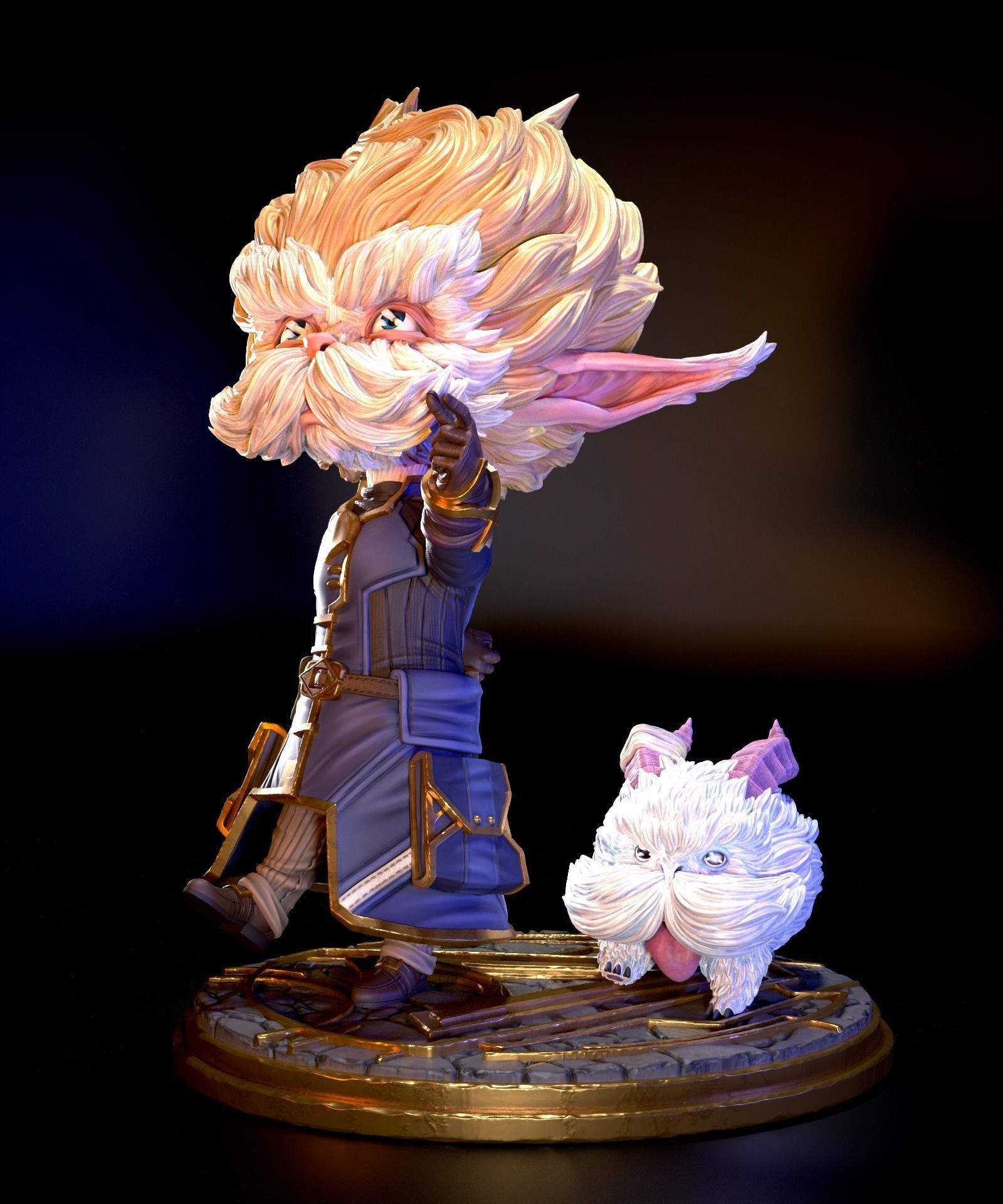 Arcane Fanart - Heimerdinger and his Poro 3d print figurine 3D print model_4