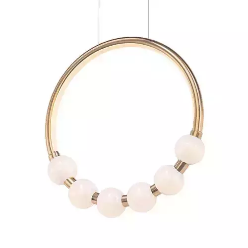 ACCESS pendant light with beads hanging from gold chain