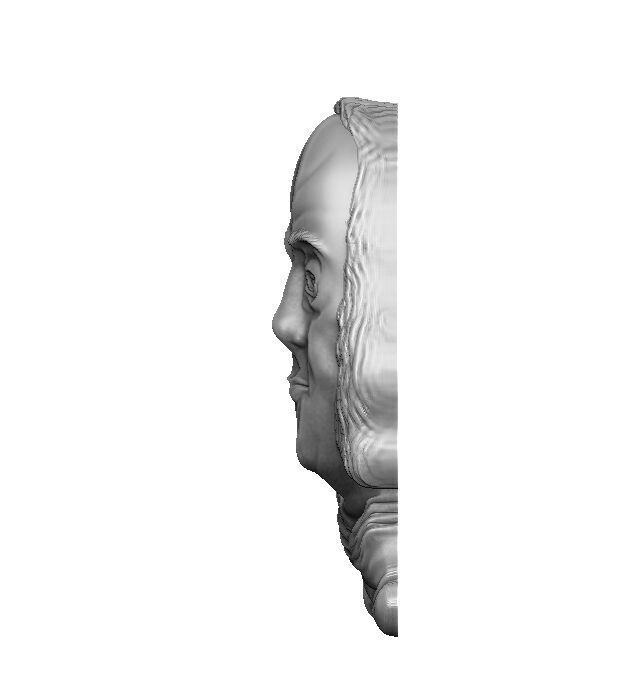 Benjamin Franklin relief 3D print model_6