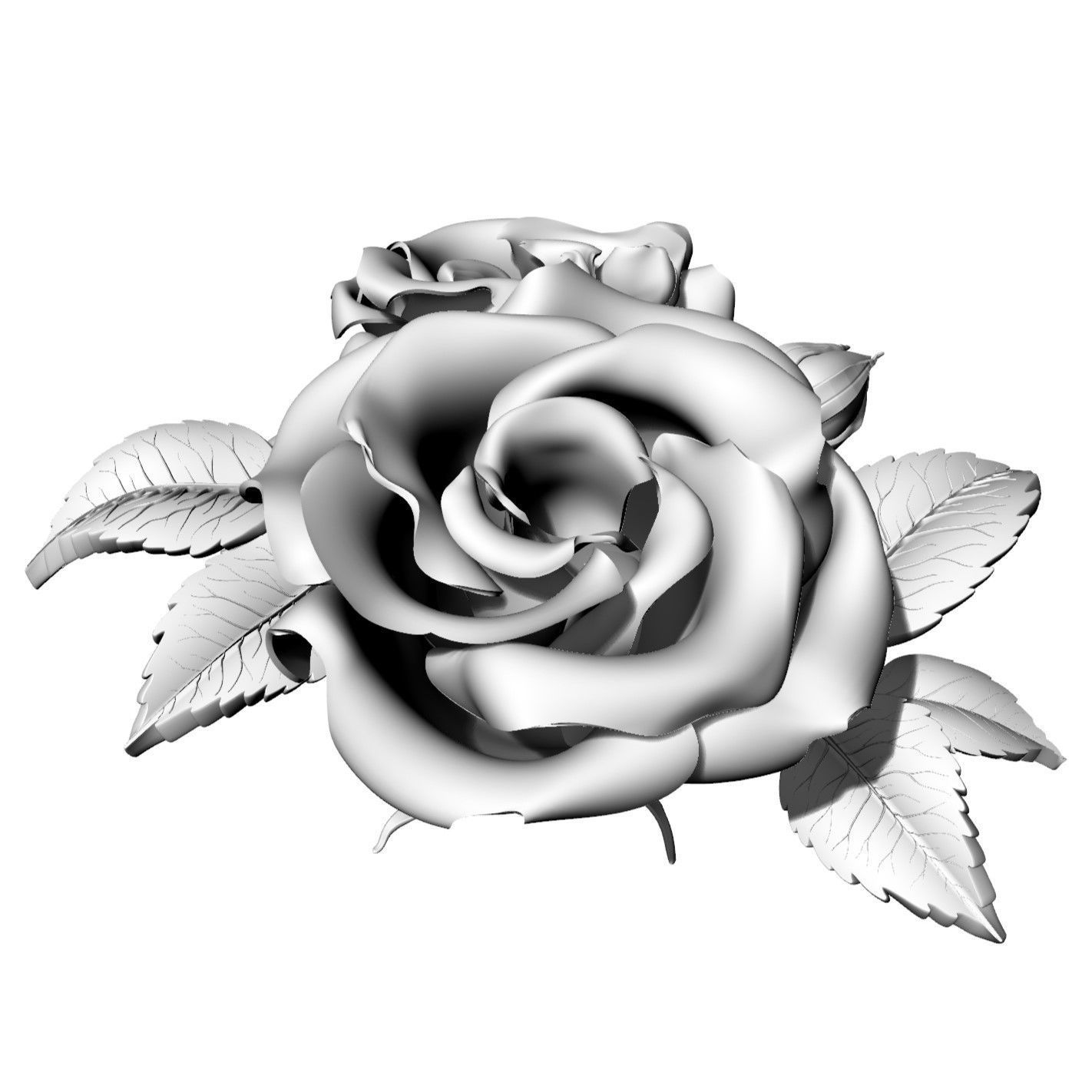 Rose Bush 3D model_3