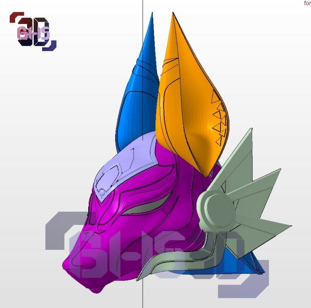 Cyno Helmet Burst mode version 3D print model_10