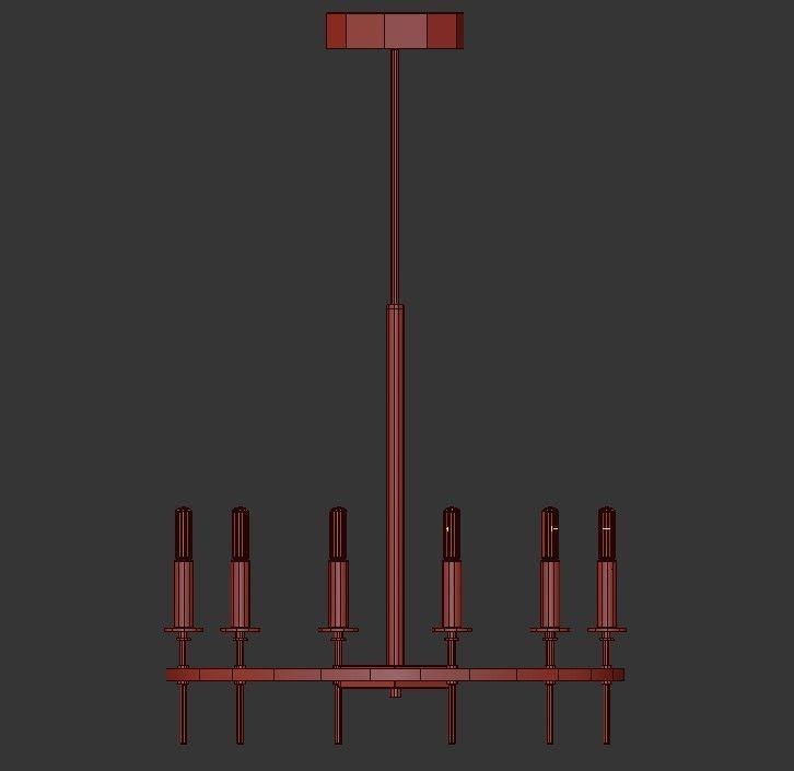 Lennon chandelier with six lights 3D model_1