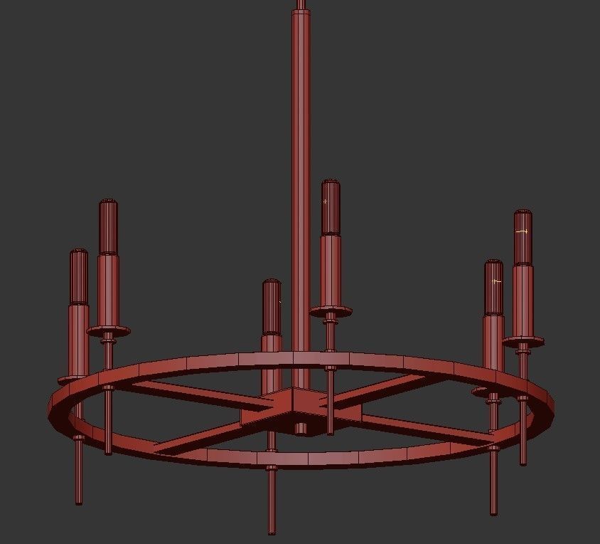 Lennon chandelier with six lights 3D model_2