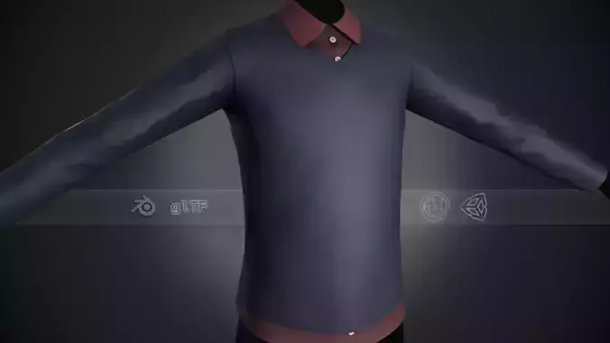 Sweater With a Shirt Style 6  Low-poly 3D model