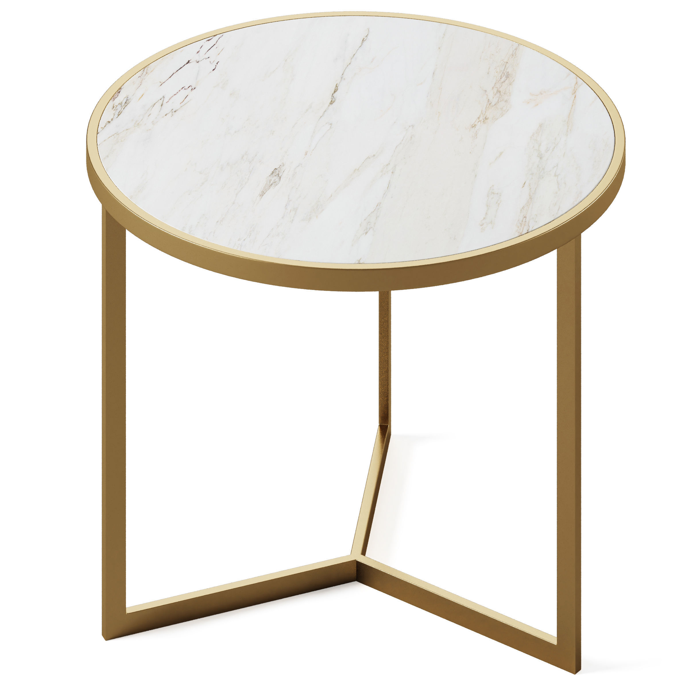 Coffee table with marble by GLASAR 3D model_1