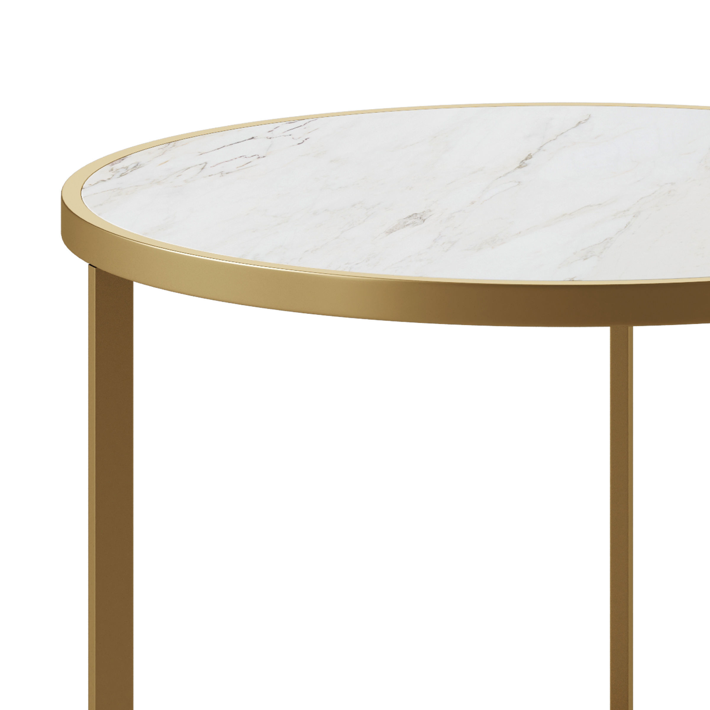 Coffee table with marble by GLASAR 3D model_4