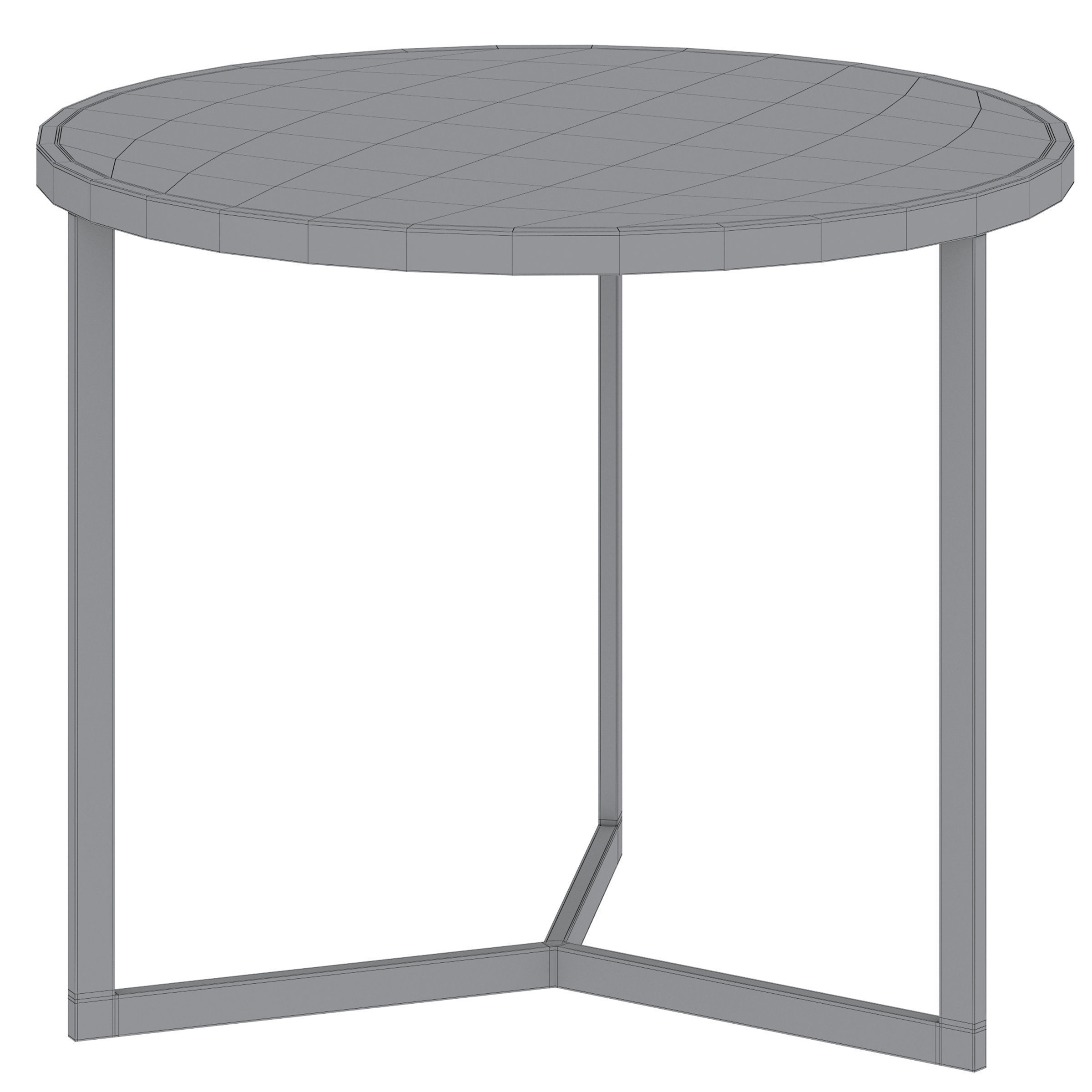 Coffee table with marble by GLASAR 3D model_3