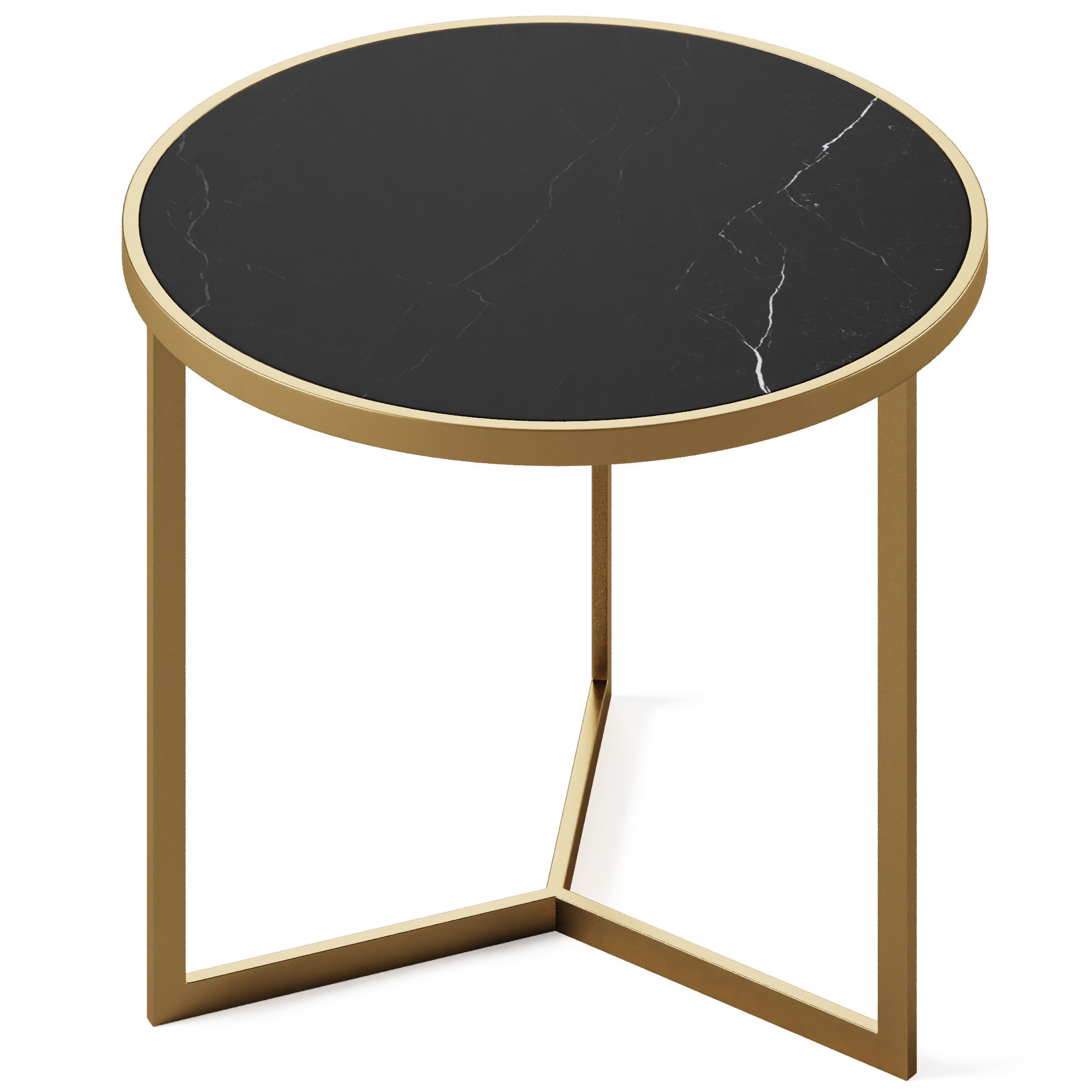 Coffee table with marble by GLASAR 3D model_2