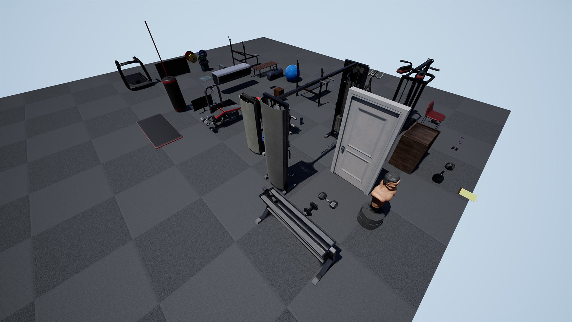 Gym  Prop Package Low-poly 3D model_11