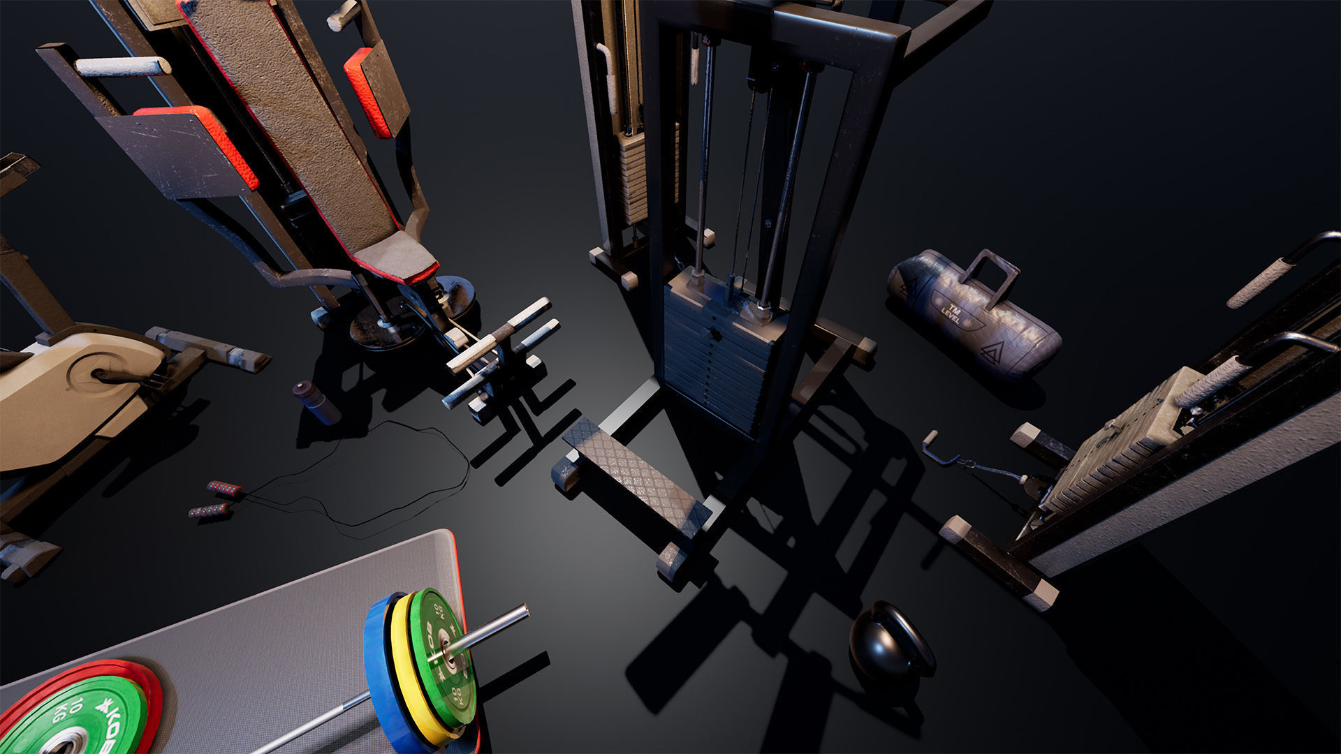 Gym  Prop Package Low-poly 3D model_9