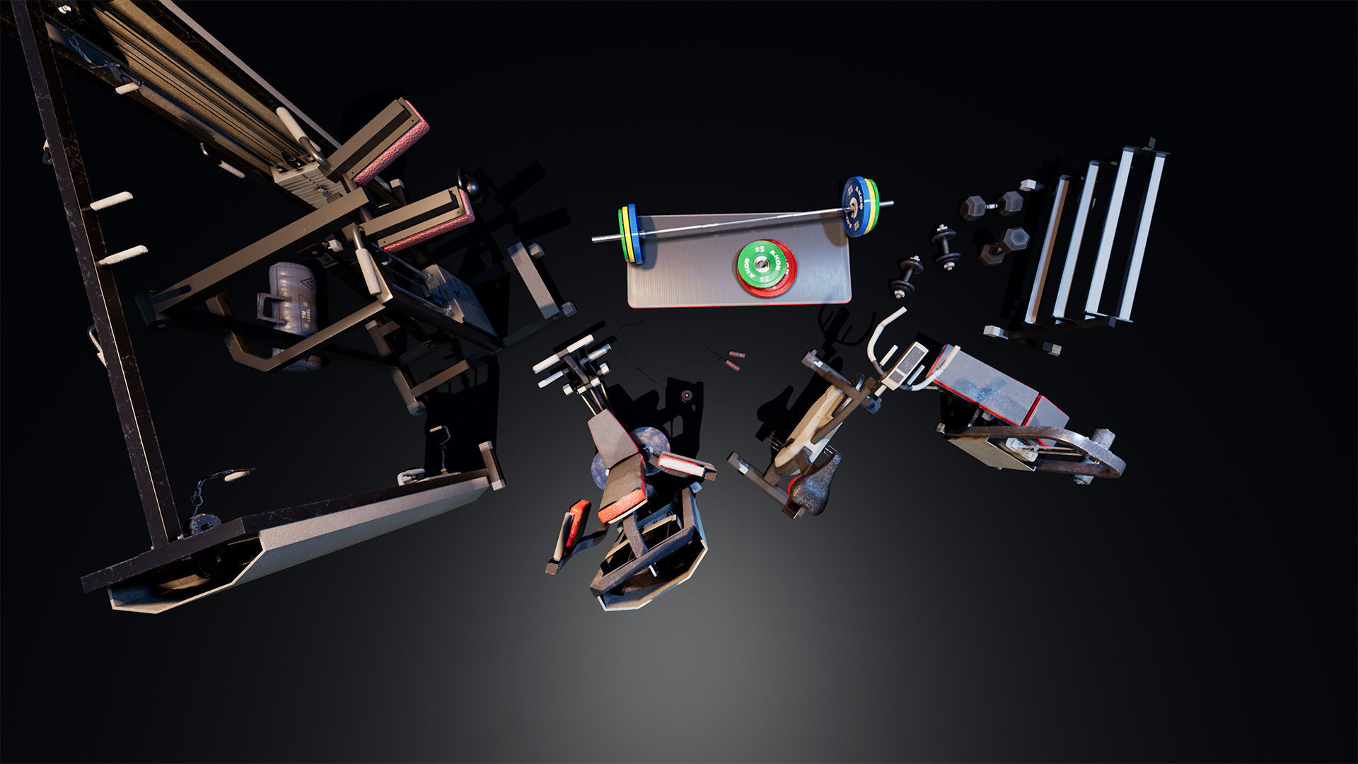 Gym  Prop Package Low-poly 3D model_6