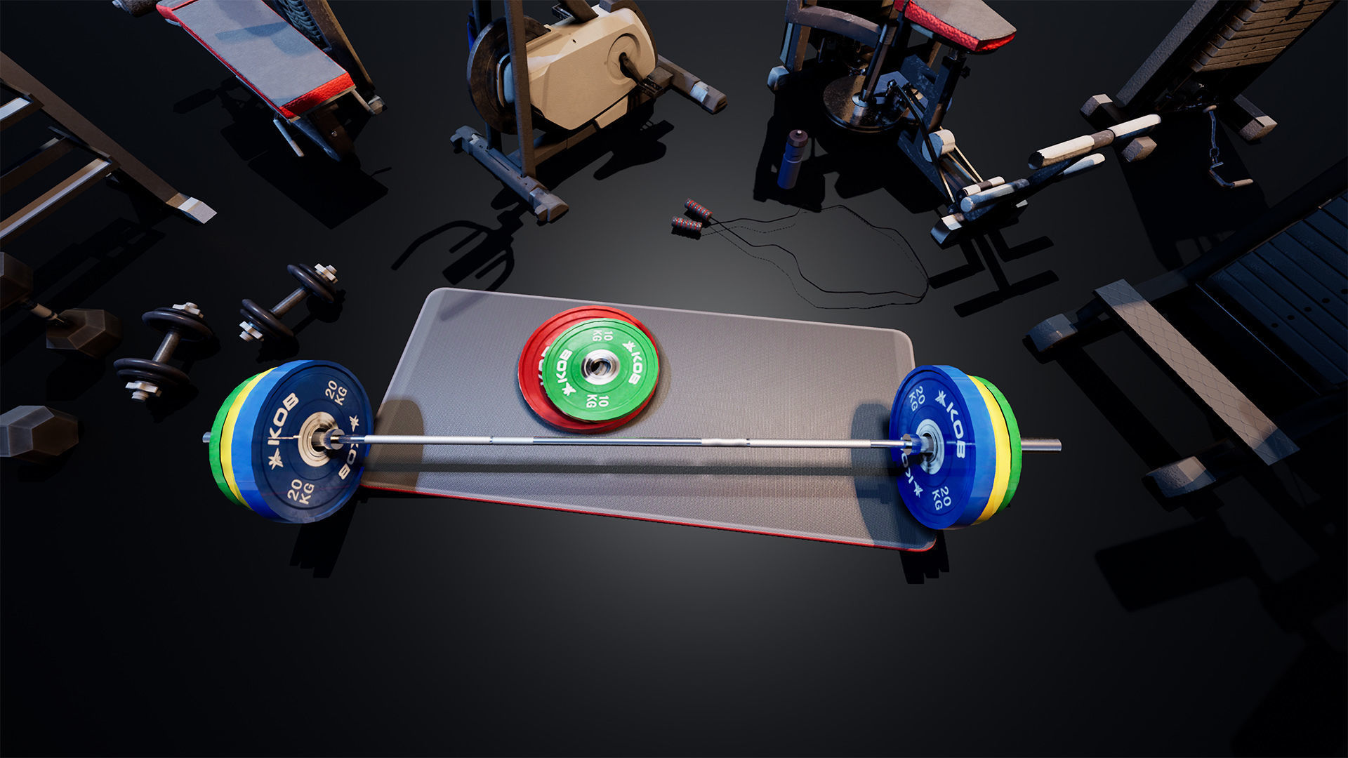 Gym  Prop Package Low-poly 3D model_8