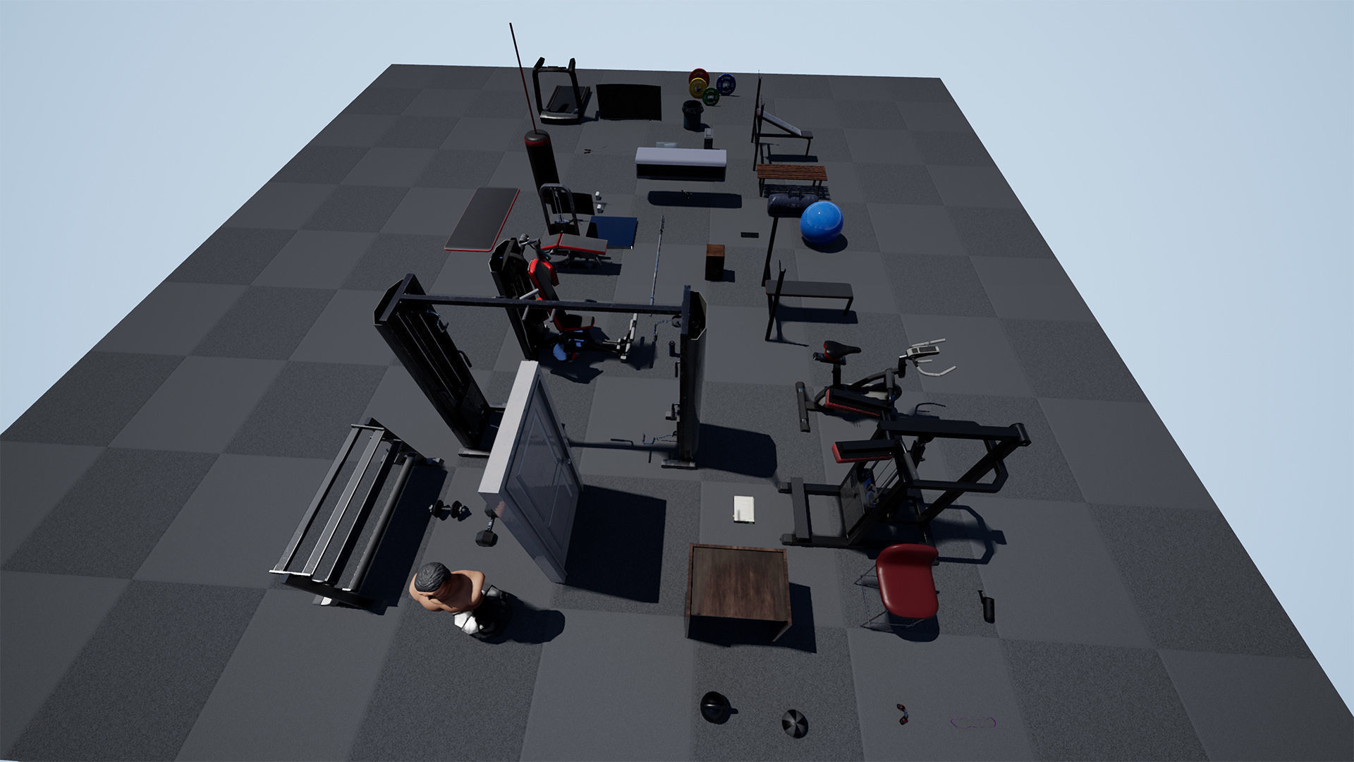 Gym  Prop Package Low-poly 3D model_12