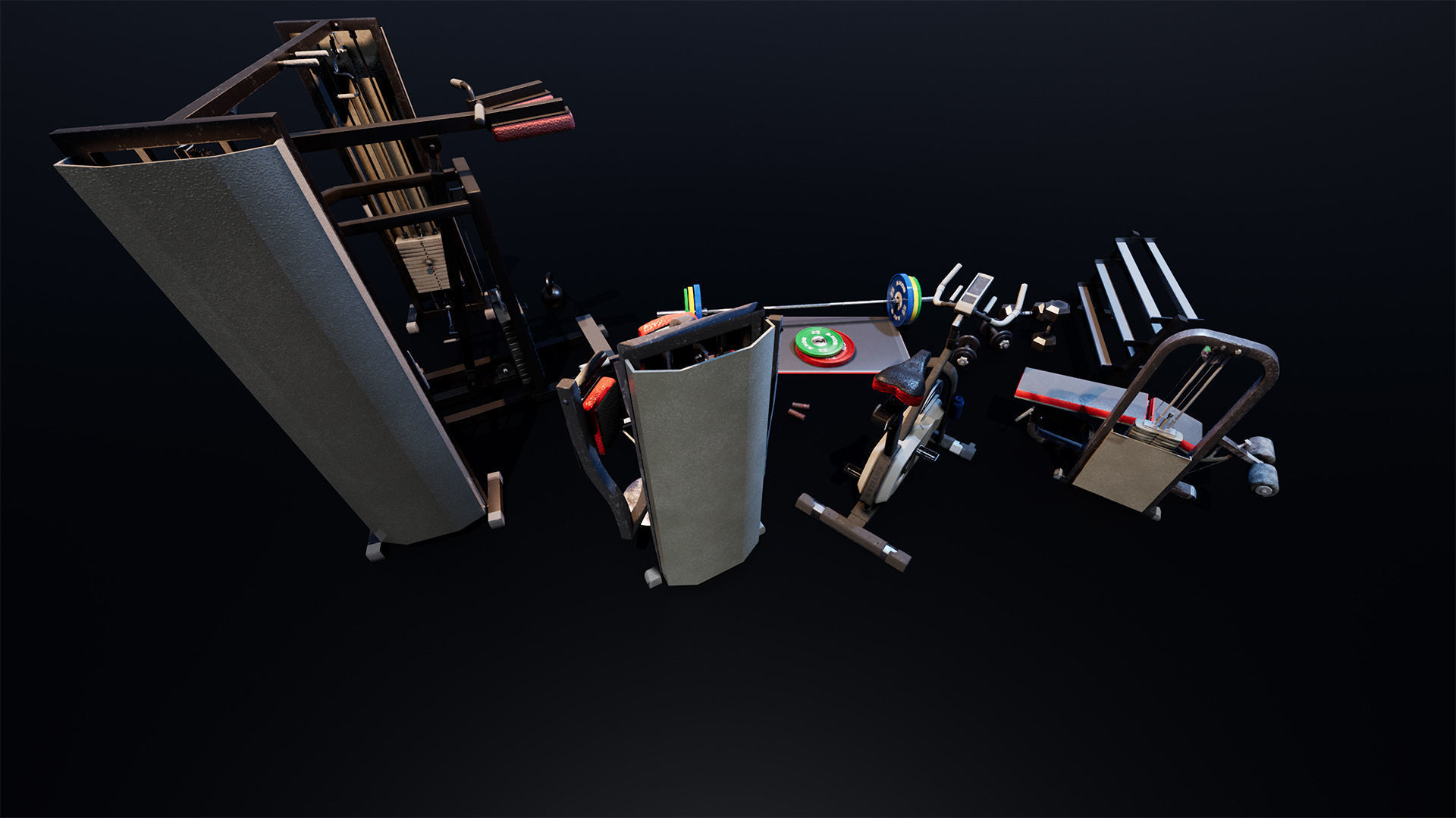 Gym  Prop Package Low-poly 3D model_5