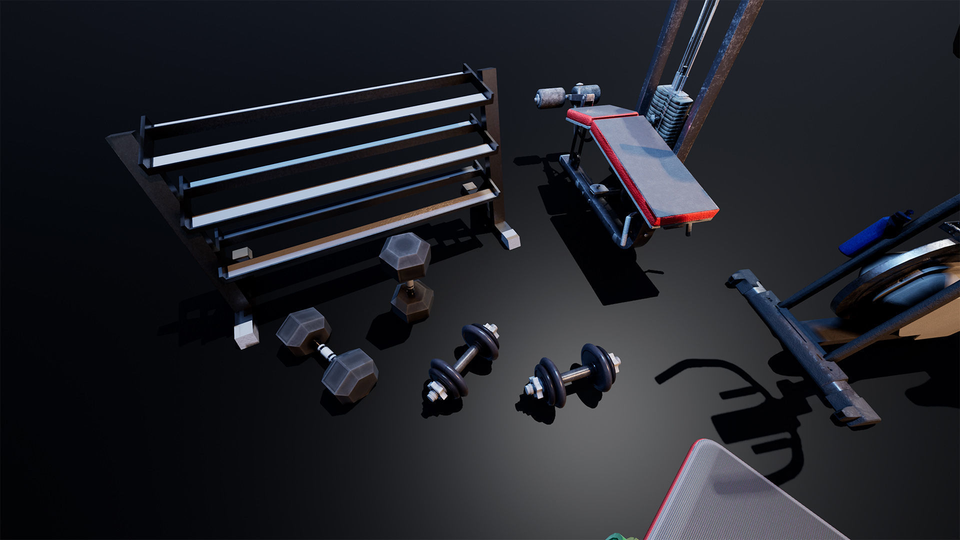 Gym  Prop Package Low-poly 3D model_7