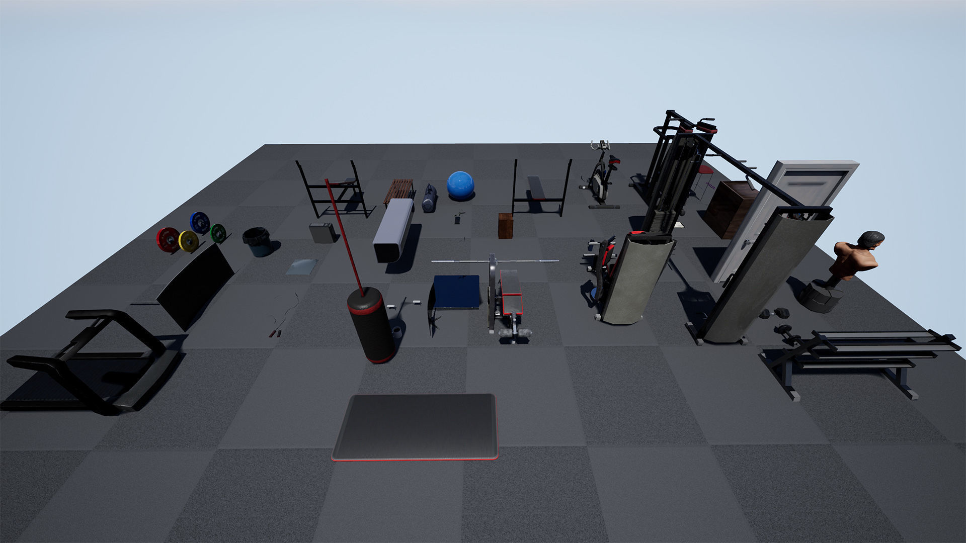 Gym  Prop Package Low-poly 3D model_10