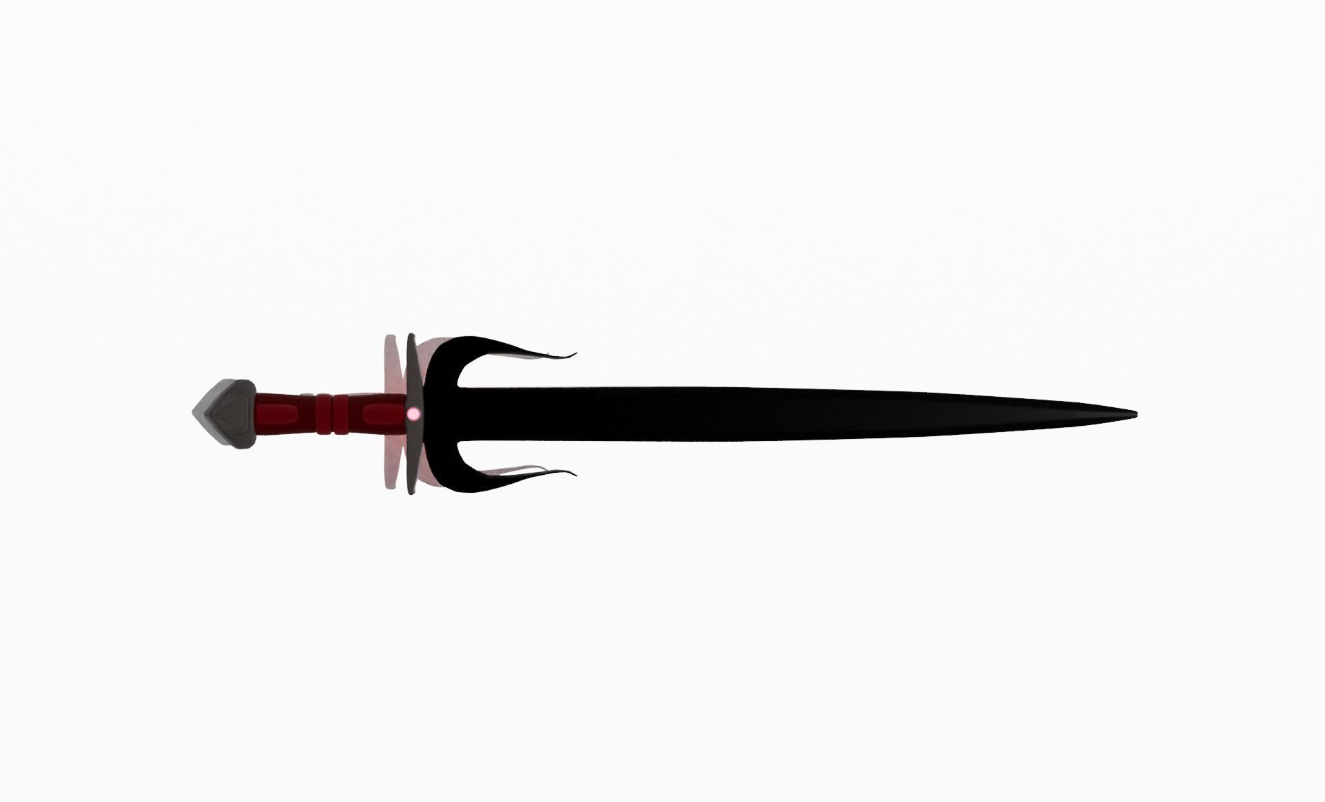 Low Poly Dark Age Sword Low-poly 3D model_2