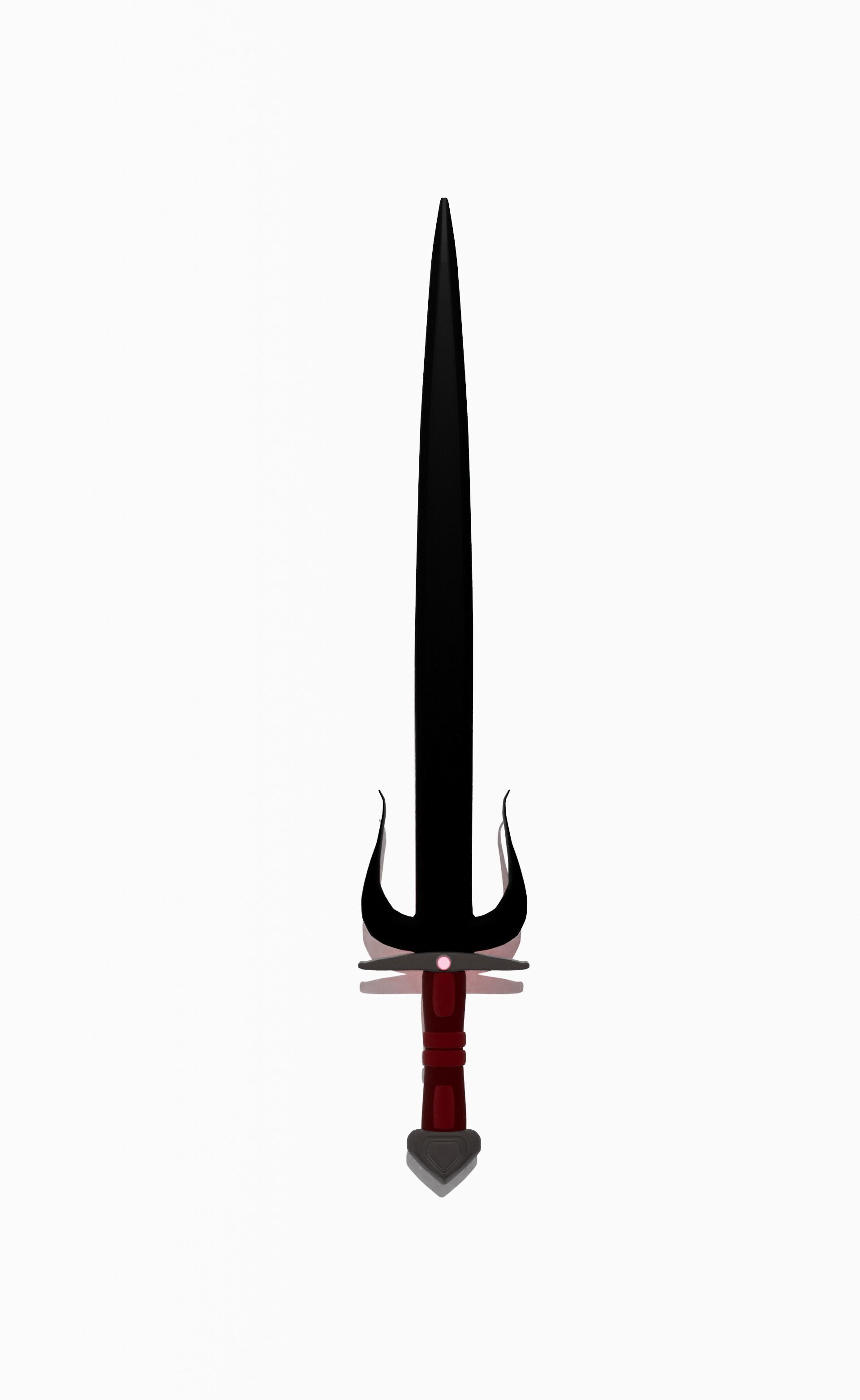 Low Poly Dark Age Sword Low-poly 3D model_1