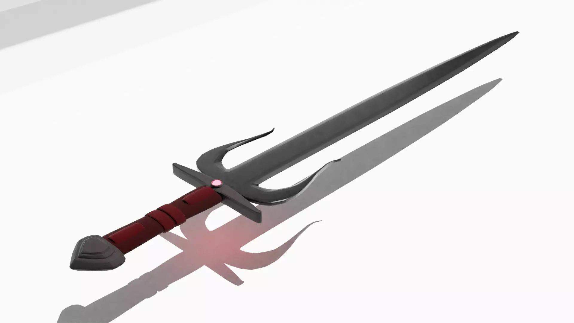 Low Poly Dark Age Sword Low-poly 3D model_0