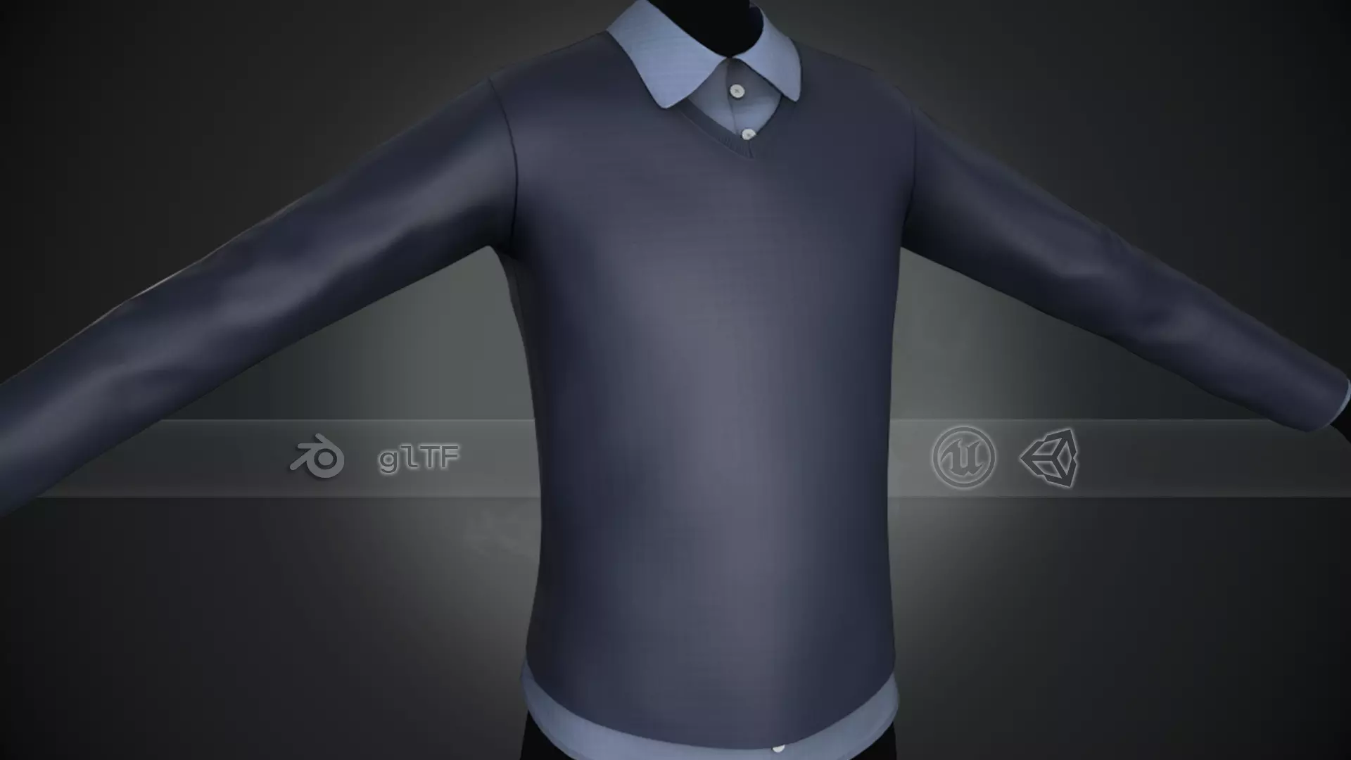 Sweater With a Shirt Style 7 Low-poly 3D model
