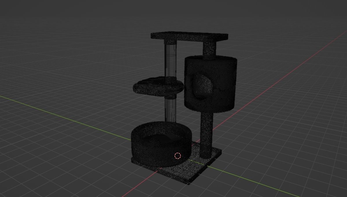 Cat Furniture Tree House Cat Playhouse Condo Cat toy Low-poly 3D model_7