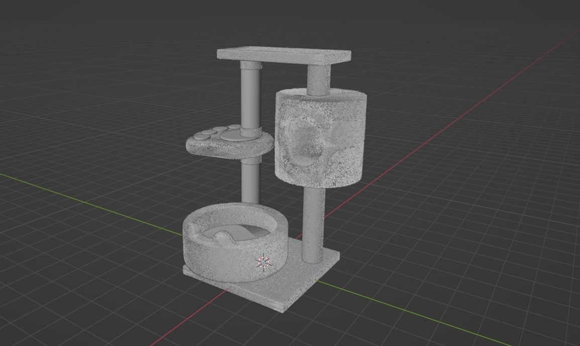 Cat Furniture Tree House Cat Playhouse Condo Cat toy Low-poly 3D model_6