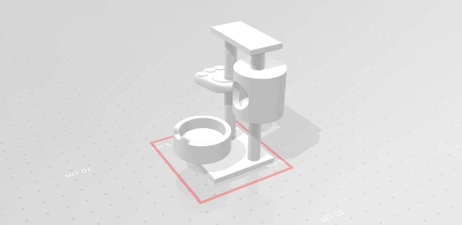 Cat Furniture Tree House Cat Playhouse Condo Cat toy Low-poly 3D model_11