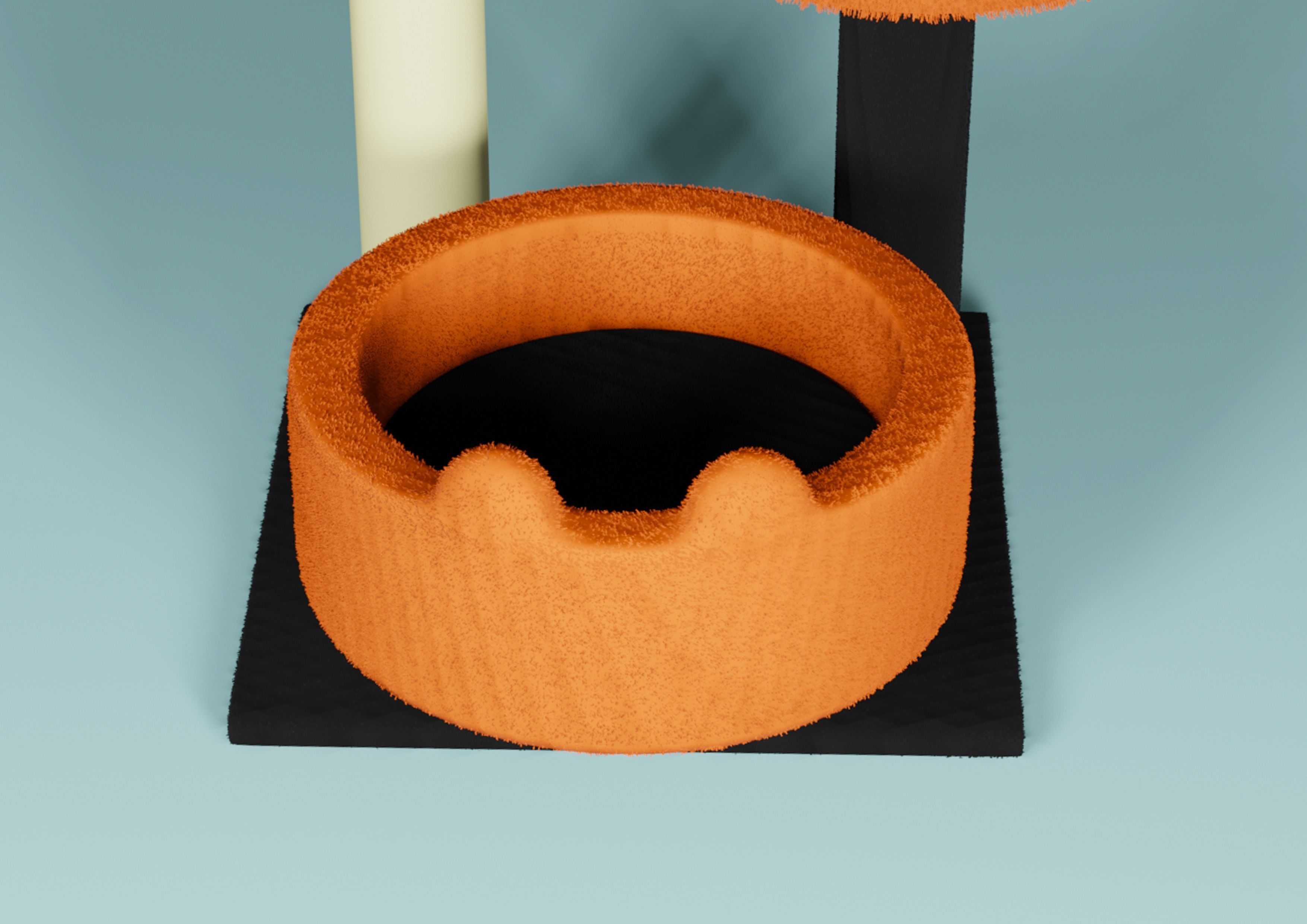 Cat Furniture Tree House Cat Playhouse Condo Cat toy Low-poly 3D model_3