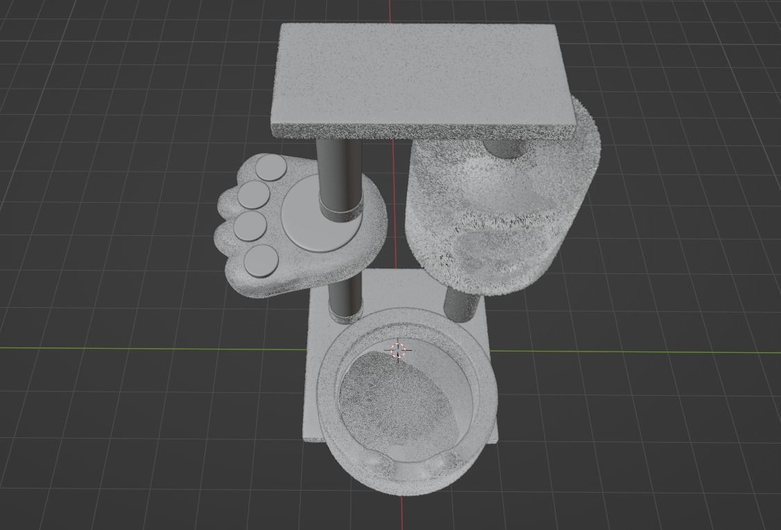 Cat Furniture Tree House Cat Playhouse Condo Cat toy Low-poly 3D model_8