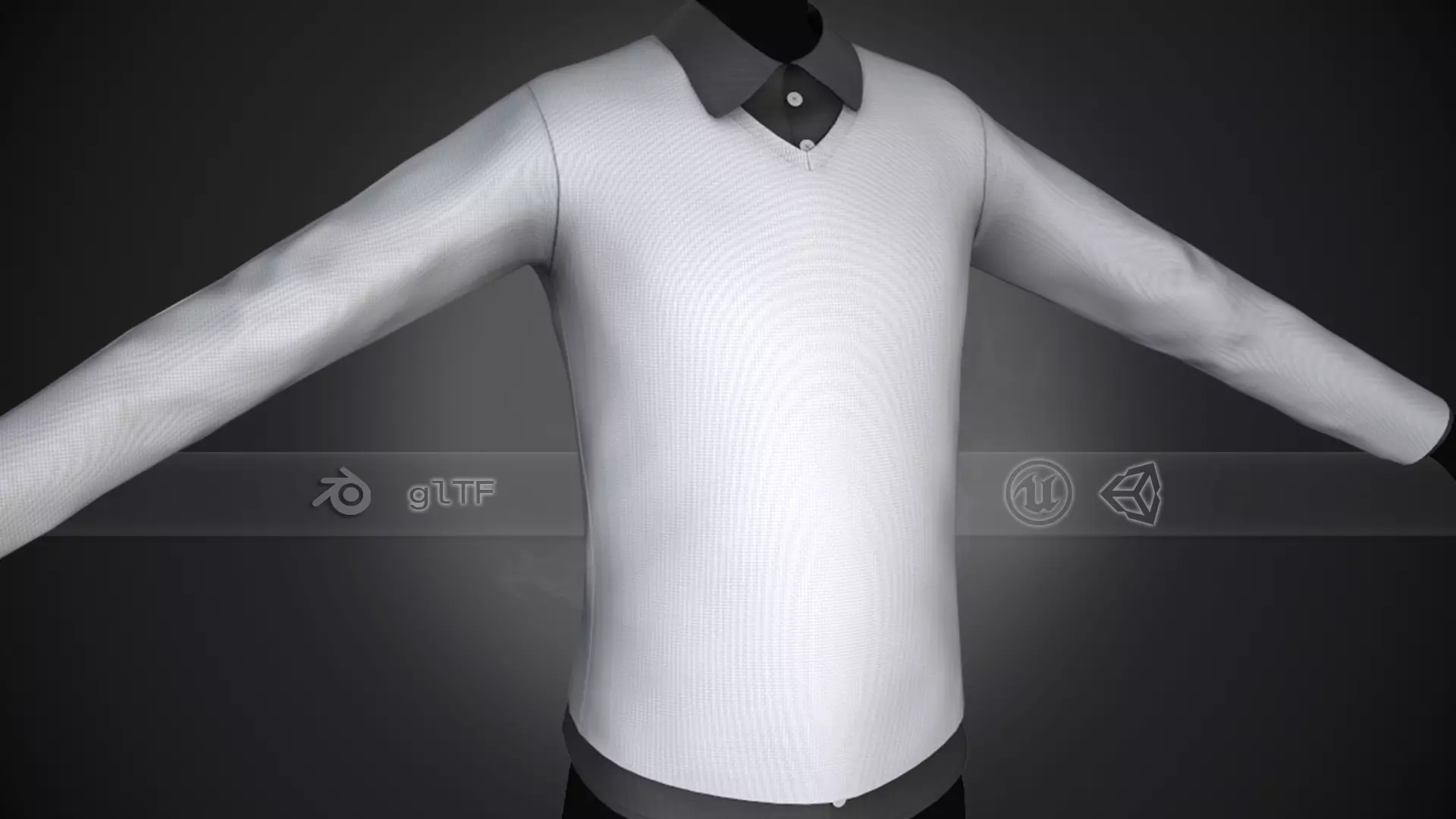 Sweater With a Shirt Style 8 Low-poly 3D model