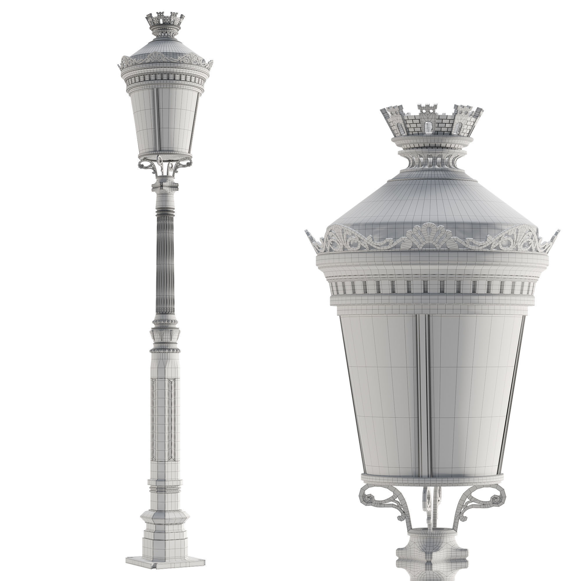 Fontes de Paris Lamppost 3D model_1