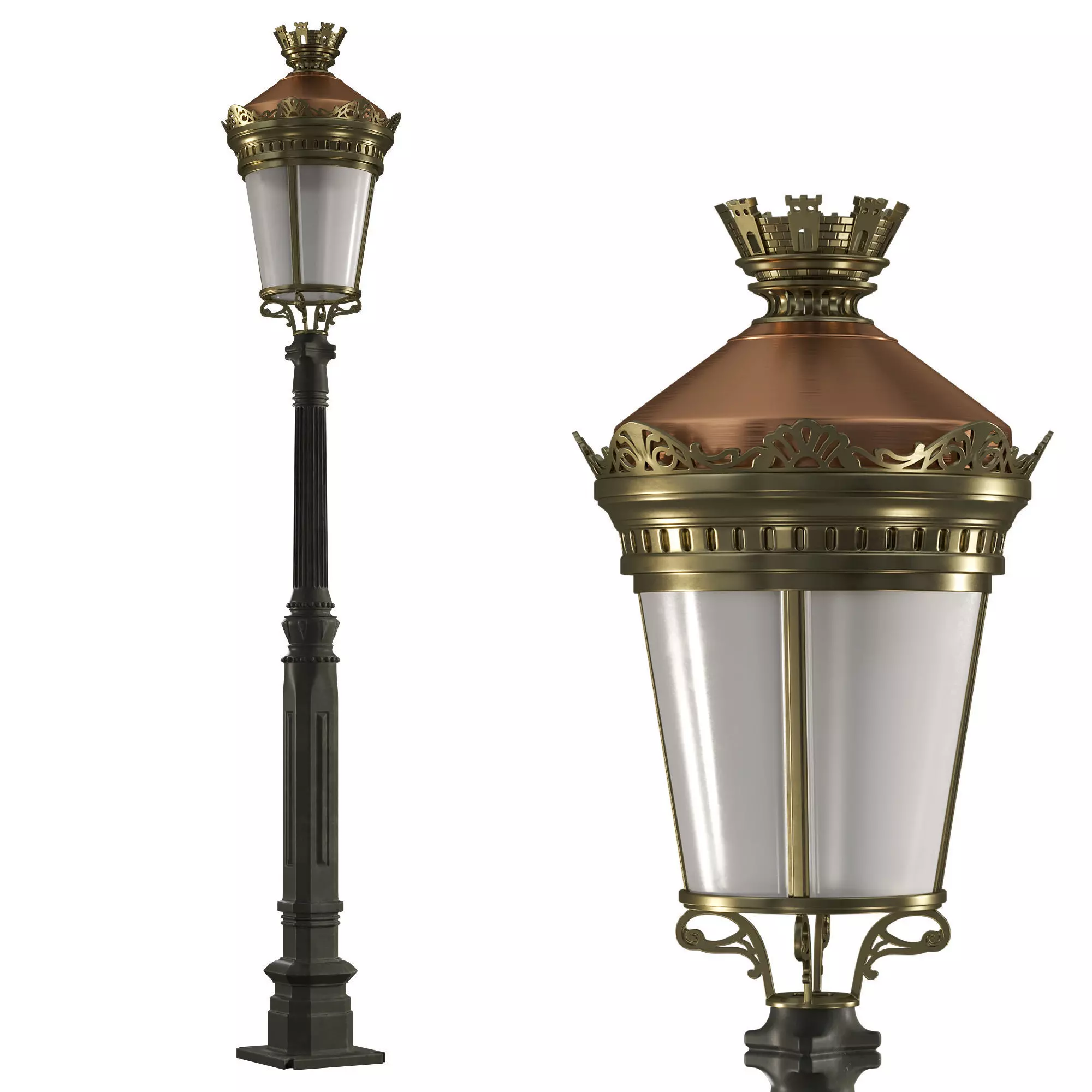 Fontes de Paris Lamppost 3D model_0