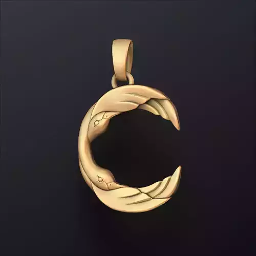 Bird Letter C Pendant 3D print model