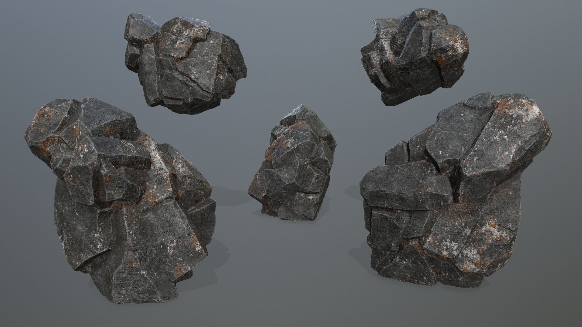 cliff rocks Low-poly 3D model_10