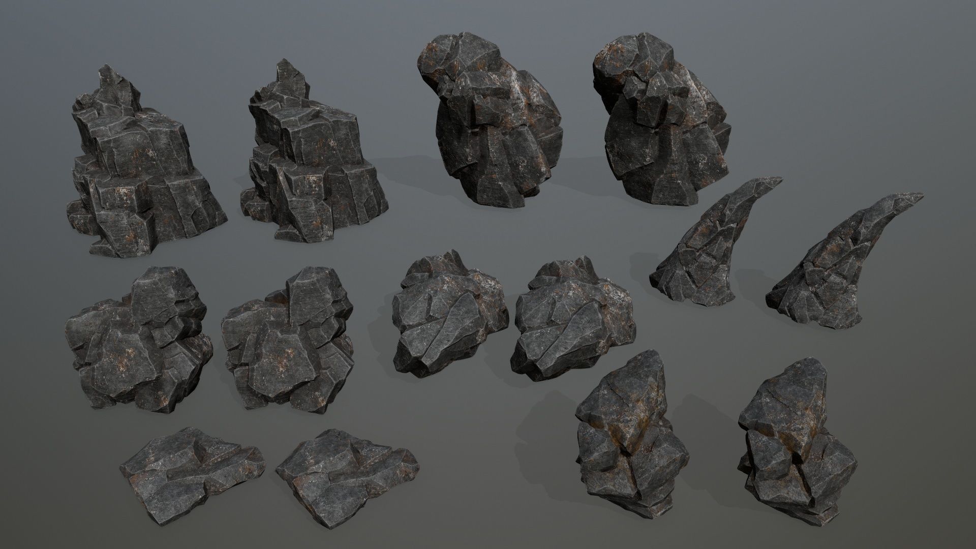 cliff rocks Low-poly 3D model_15