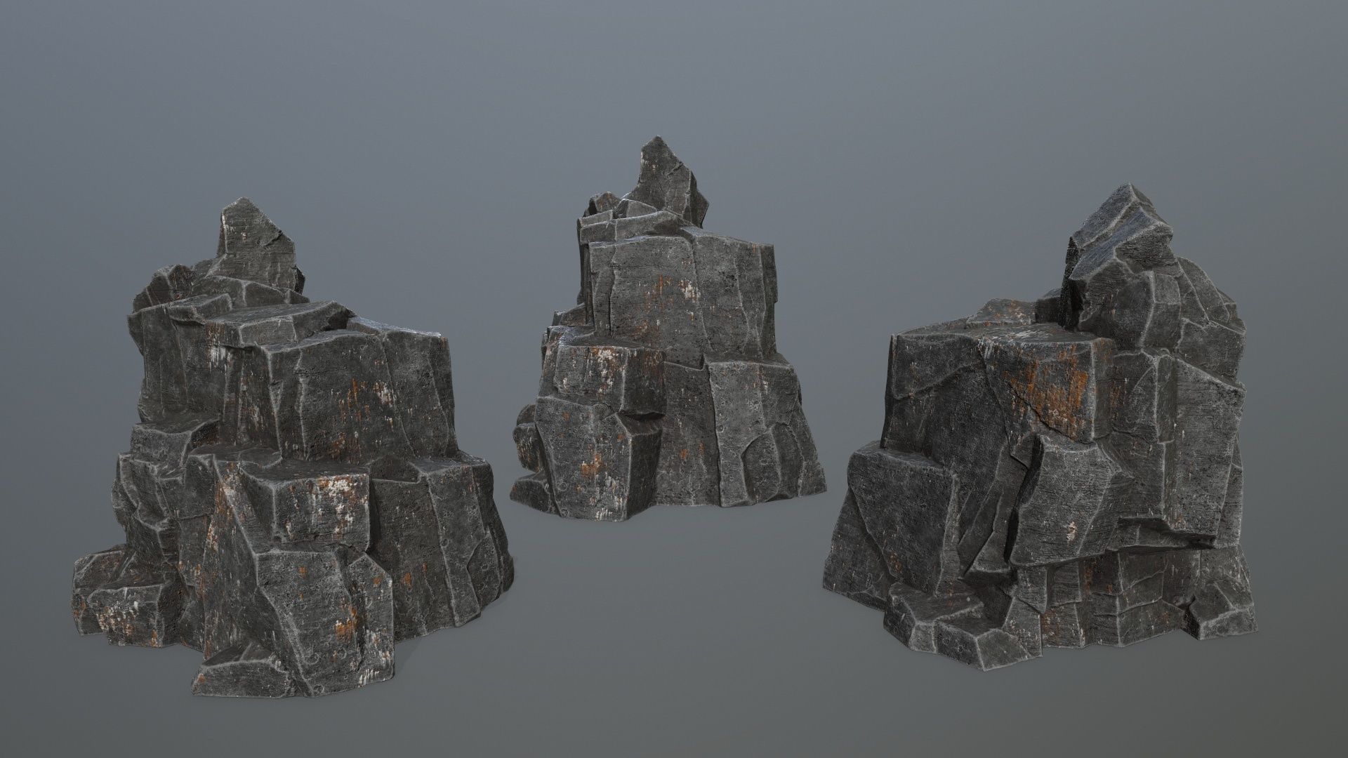 cliff rocks Low-poly 3D model_8