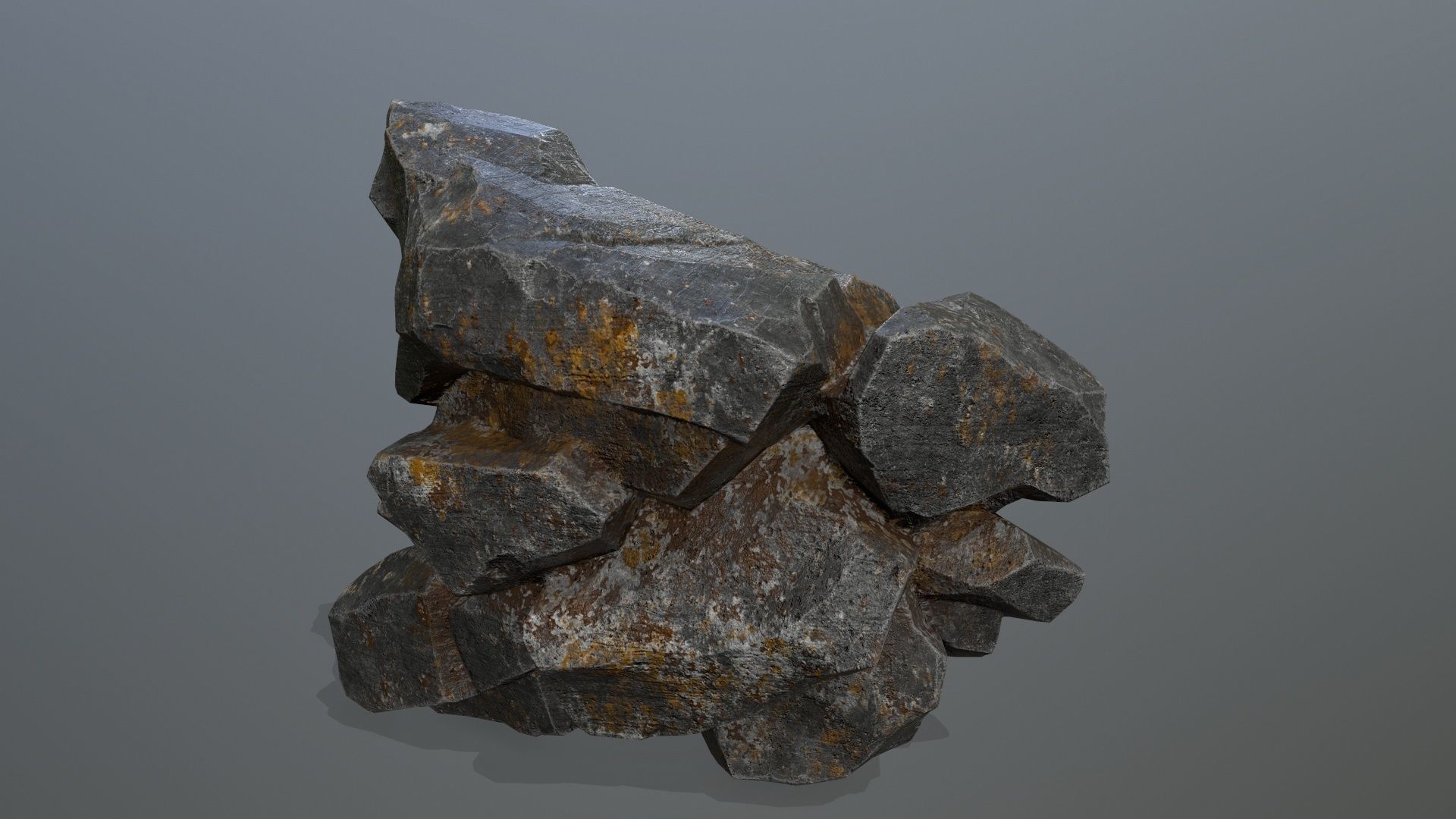cliff rocks Low-poly 3D model_1