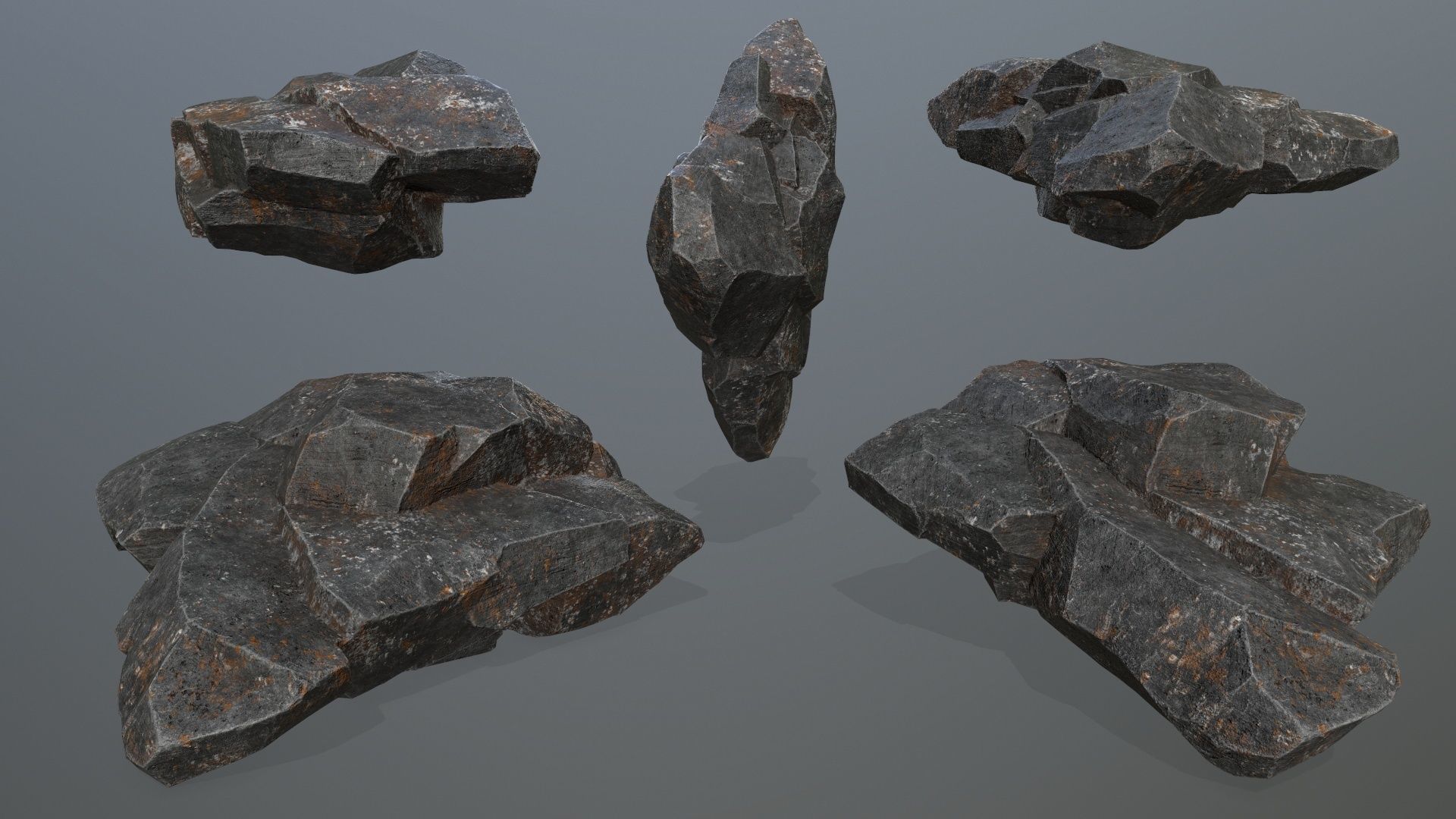 cliff rocks Low-poly 3D model_11