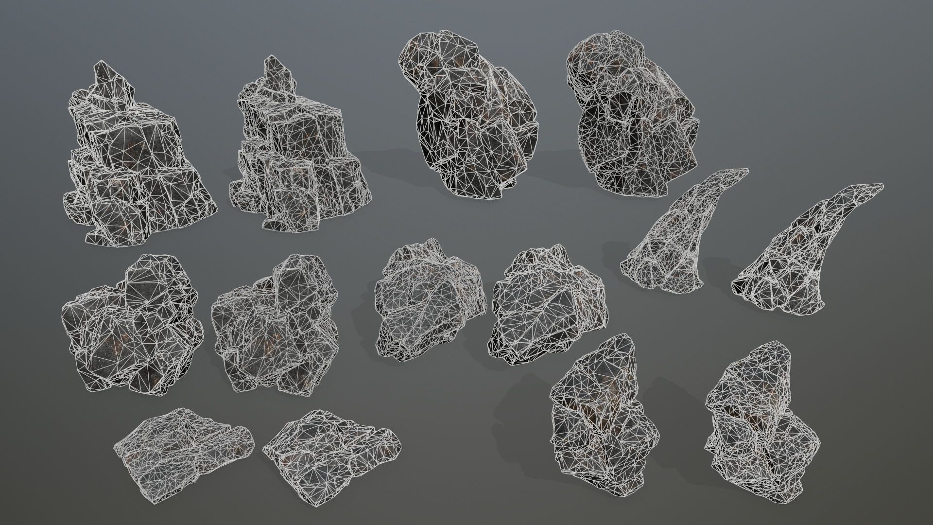 cliff rocks Low-poly 3D model_16