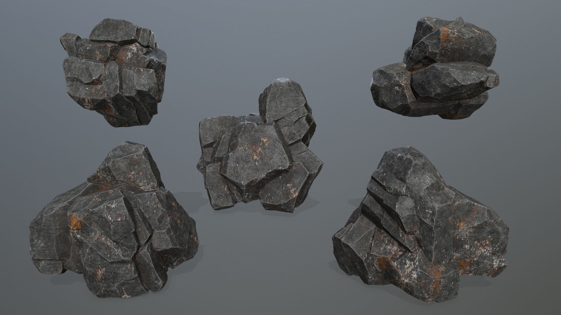 cliff rocks Low-poly 3D model_14