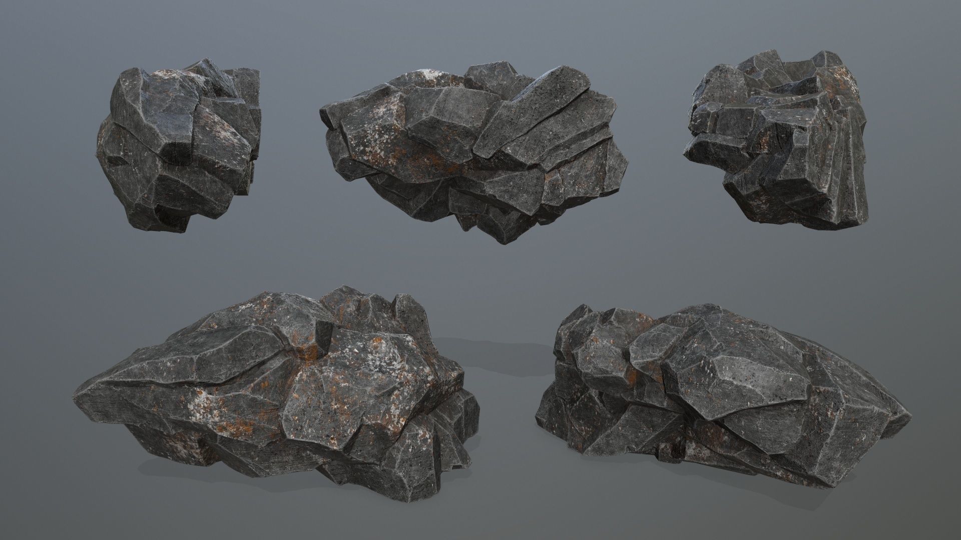 cliff rocks Low-poly 3D model_9