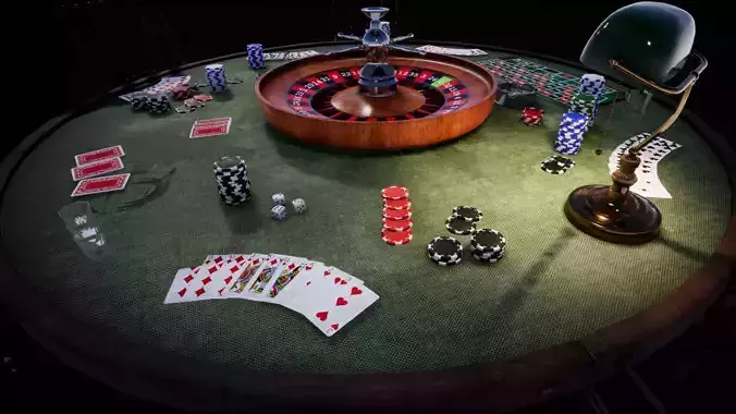 Gambling Table 100 Variations Low-poly 3D model