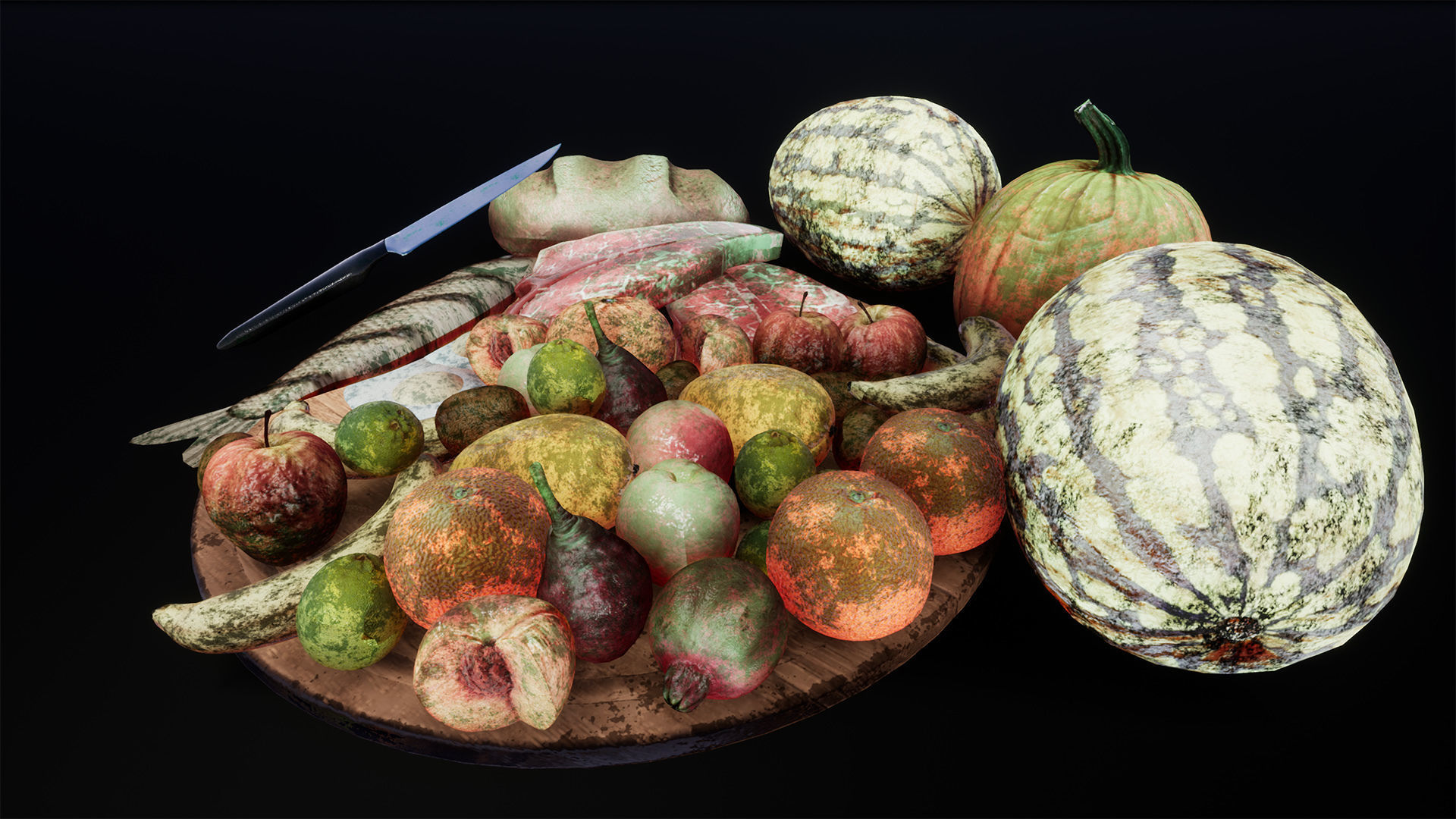 Food Props 40 Variations Low-poly 3D model_9