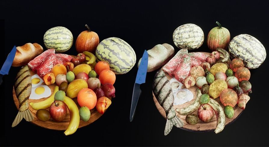 Food Props 40 Variations Low-poly 3D model_2