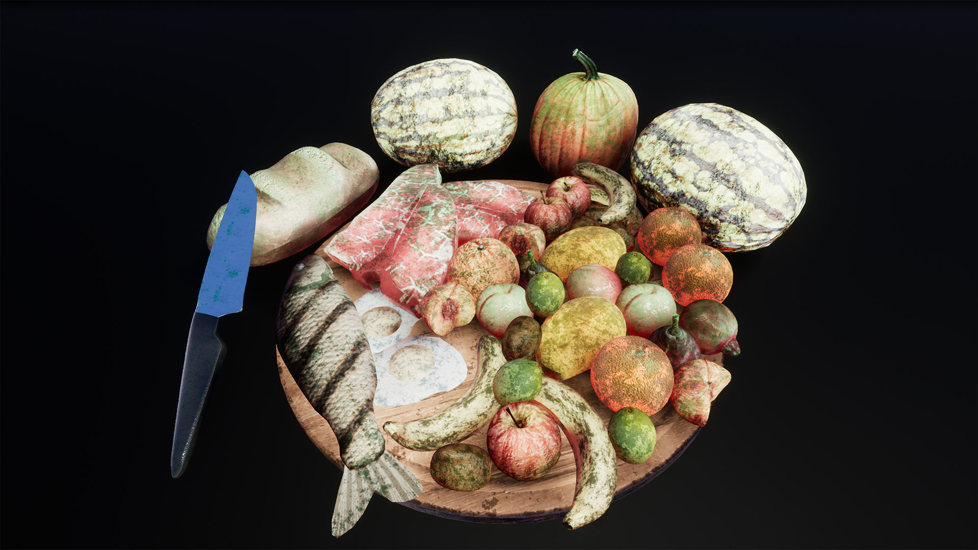 Food Props 40 Variations Low-poly 3D model_8