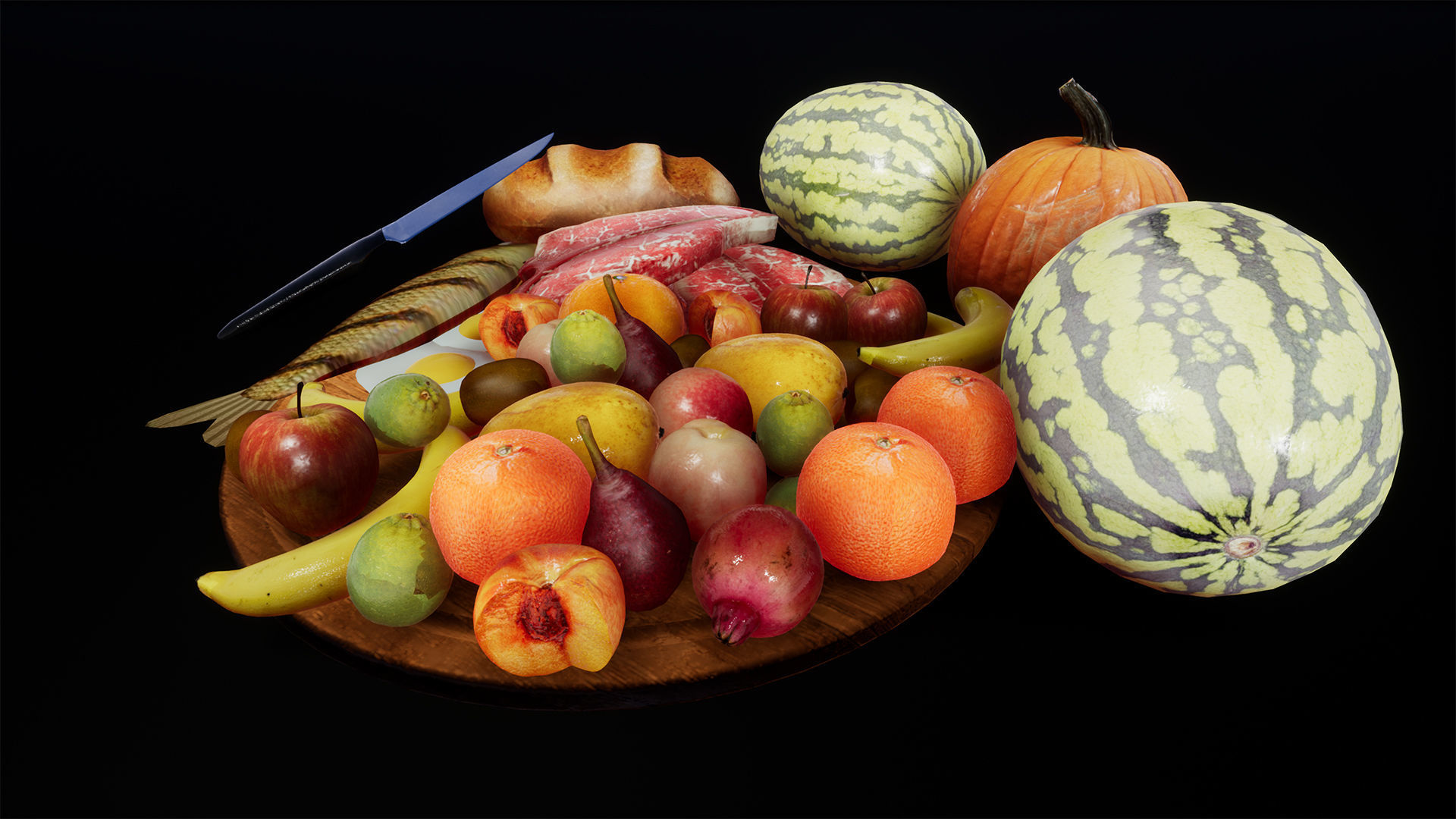 Food Props 40 Variations Low-poly 3D model_4