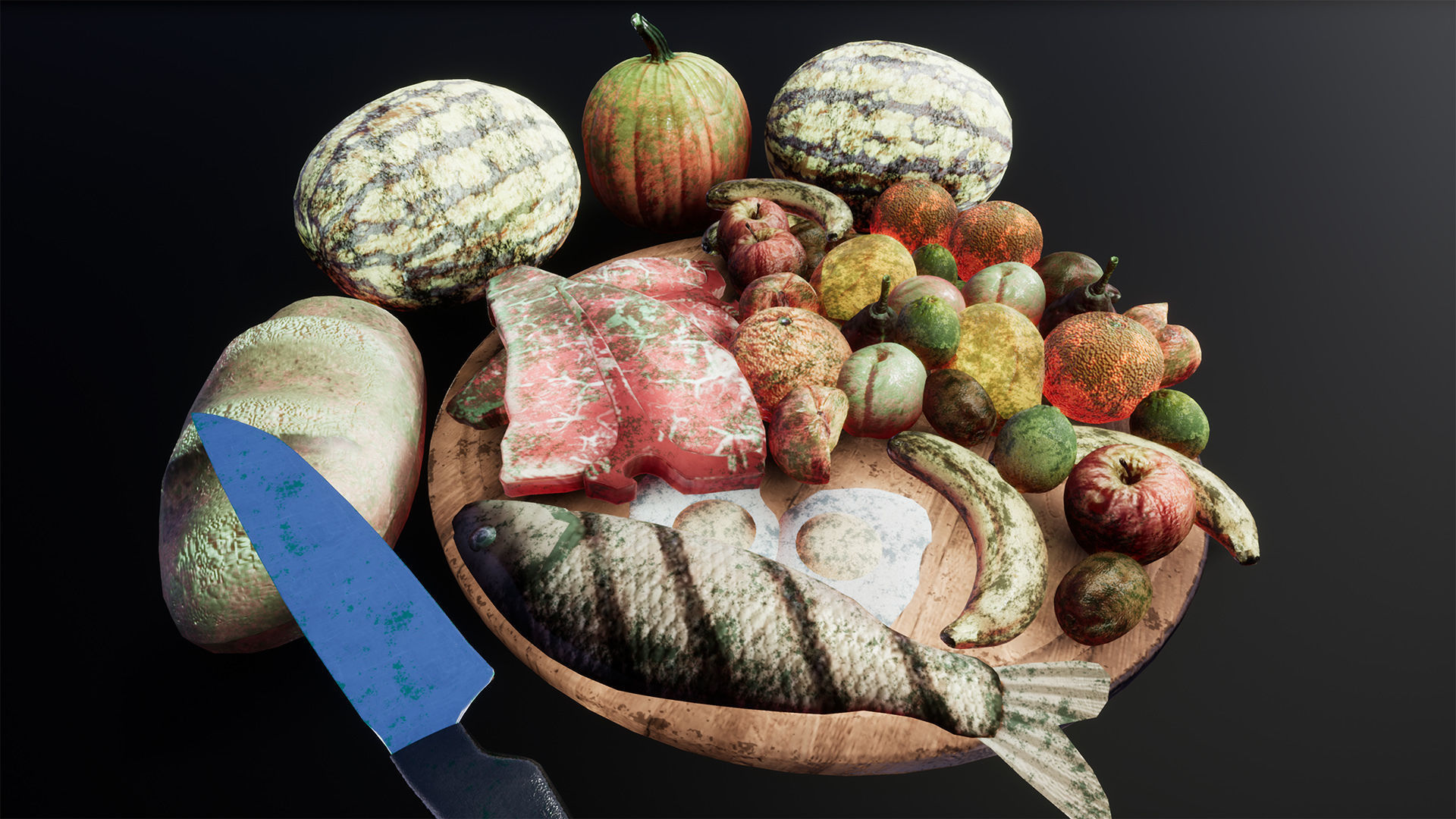 Food Props 40 Variations Low-poly 3D model_10