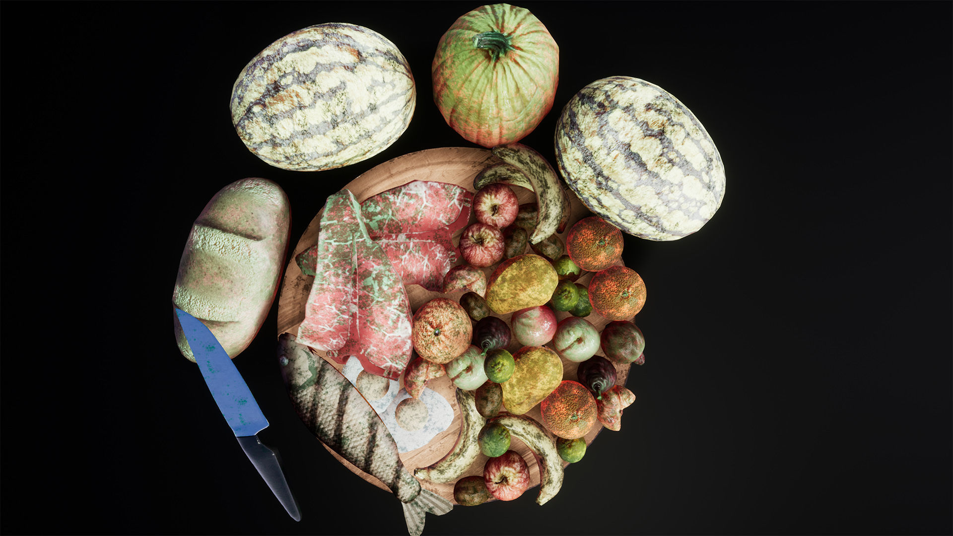 Food Props 40 Variations Low-poly 3D model_11